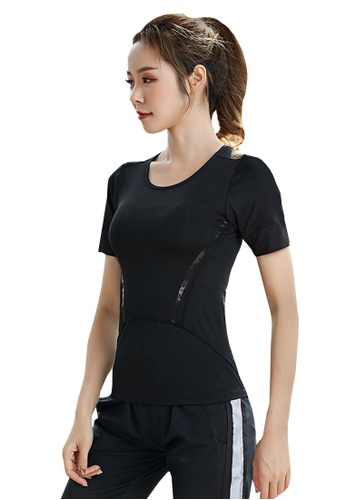 B-Code black ZYS2027- B-Code Lady Quick Dry Running, Fitness and Yoga Sports Top and Joggers Set (Black) 13F9CAAAC7D8D7GS_1