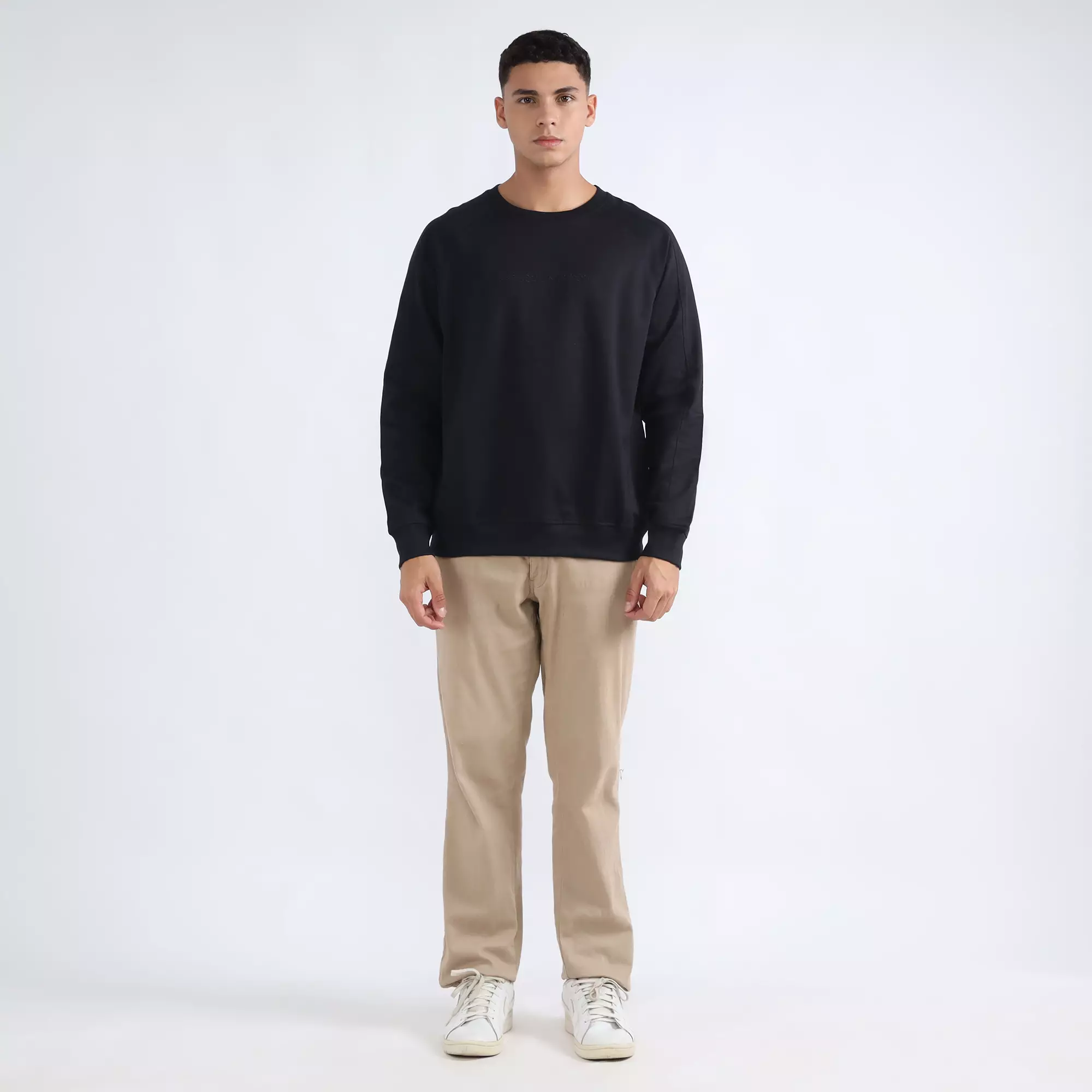 FACILITY by Larusso Work in Progress - Newton Acid Wash Crewneck - Black