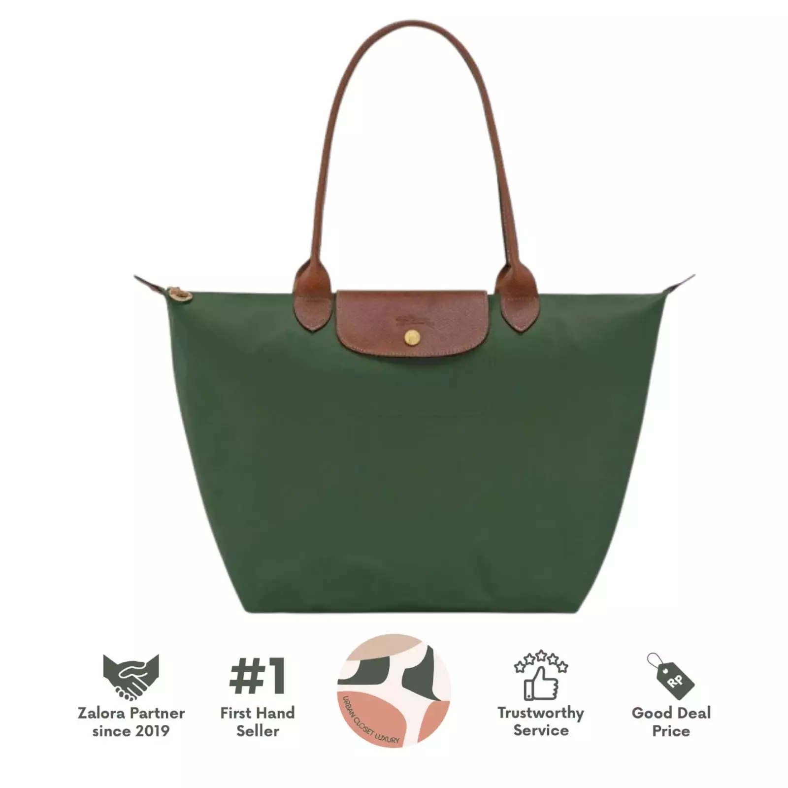 Le Pliage Original Large Long handle Eucalyptus