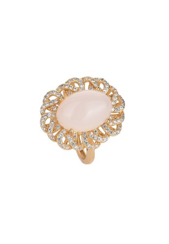 Kings Collection gold Imitation Jade Open Ring (Adjustable) KJEA20104 6D097AC73ACF26GS_1
