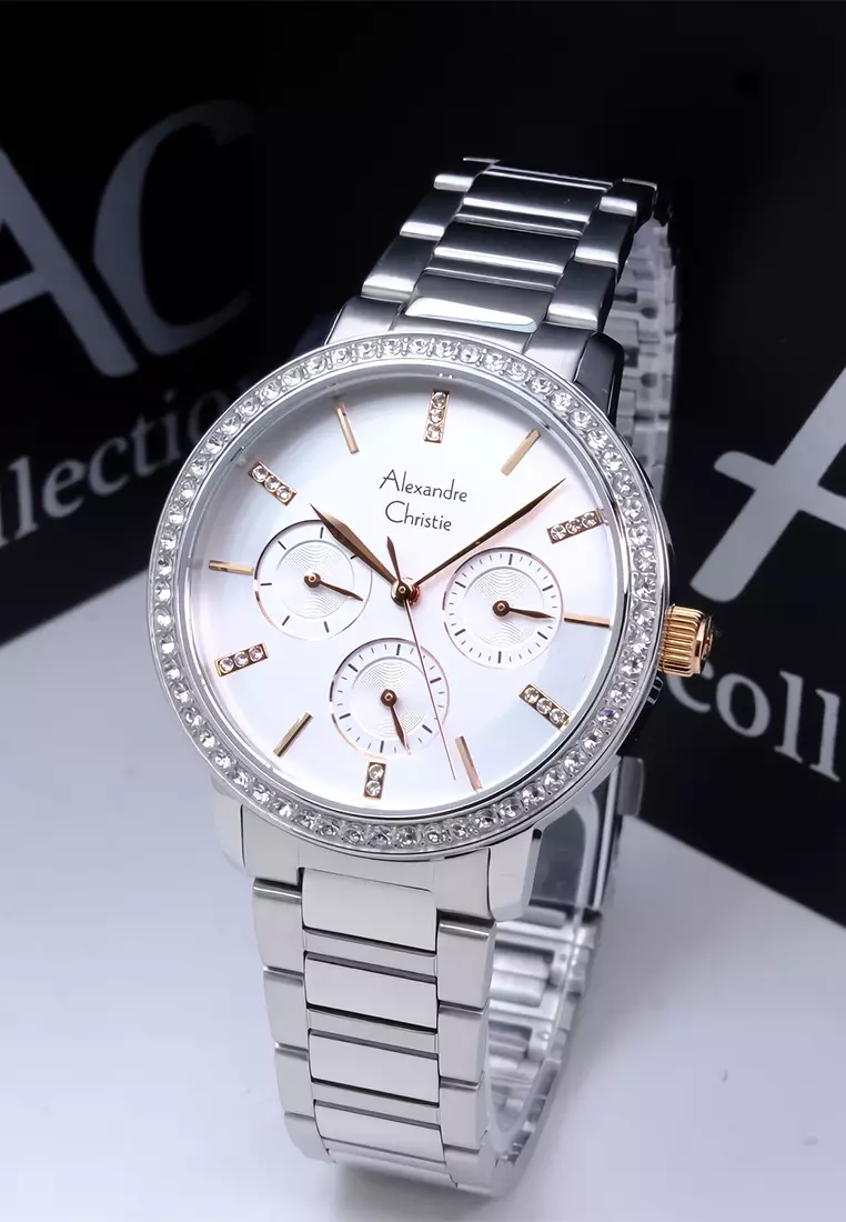 Alexandre Christie Jam Tangan Analog Wanita Silver White Dial - 2A47 BFBSSSLRG