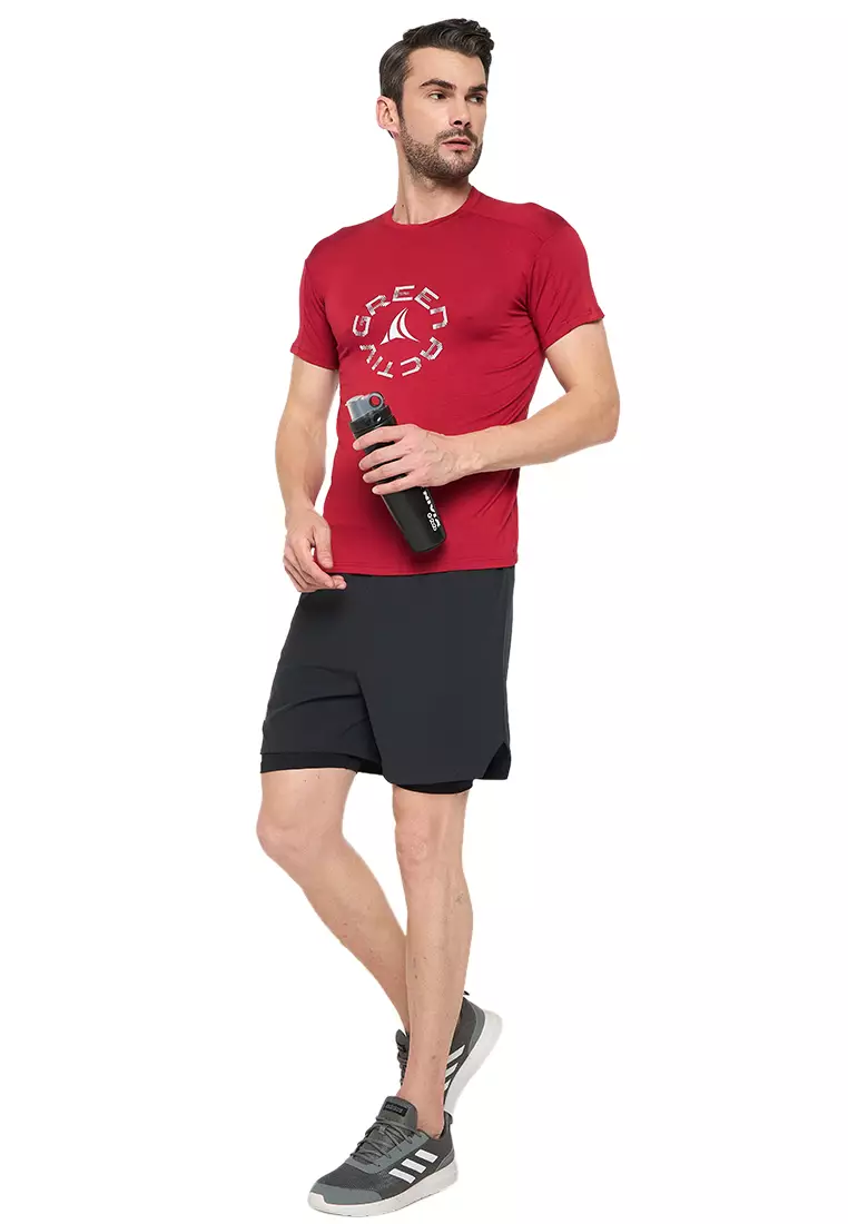 Men's Grey Training/Gym Dual Layer Shorts