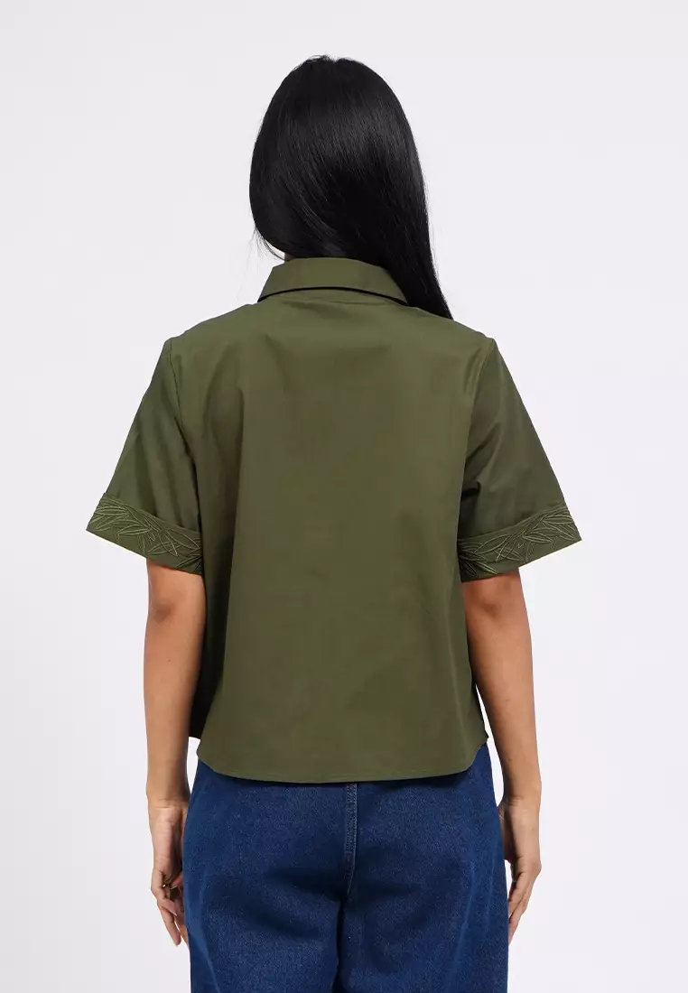 Short Sleeve Embroidered Blouse