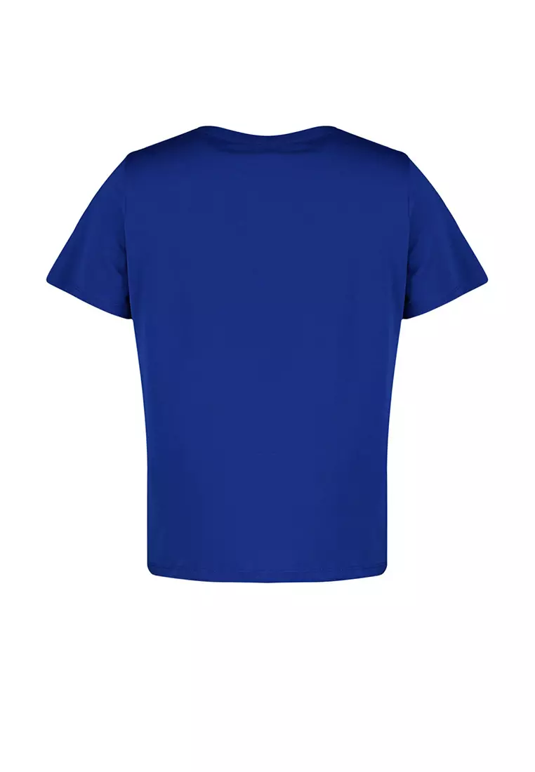 Regular Fit Basic Crew Neck Knitted Plus Size T-Shirt