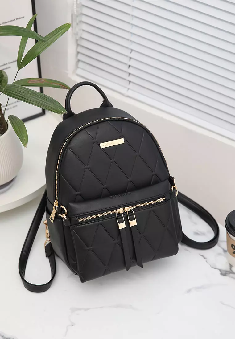 GYKACO KIMA Black - Tas Ransel Wanita - Fashion Backpack (IMPORT)
