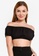 H&M black Off-The-Shoulder Cropped Top CD442AA105A3FDGS_1