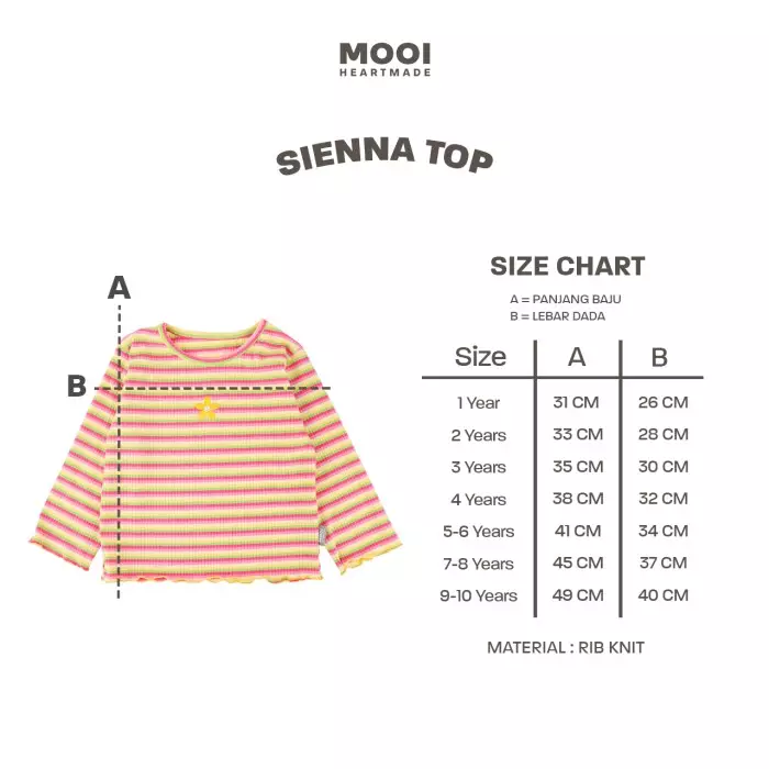 Mooi Atasan Anak Perempuan Sienna Top - Yellow