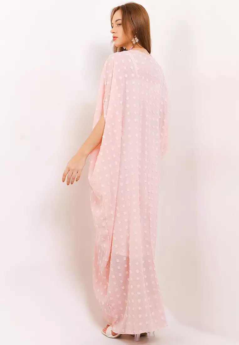 Furry Dot Ruched Kaftan