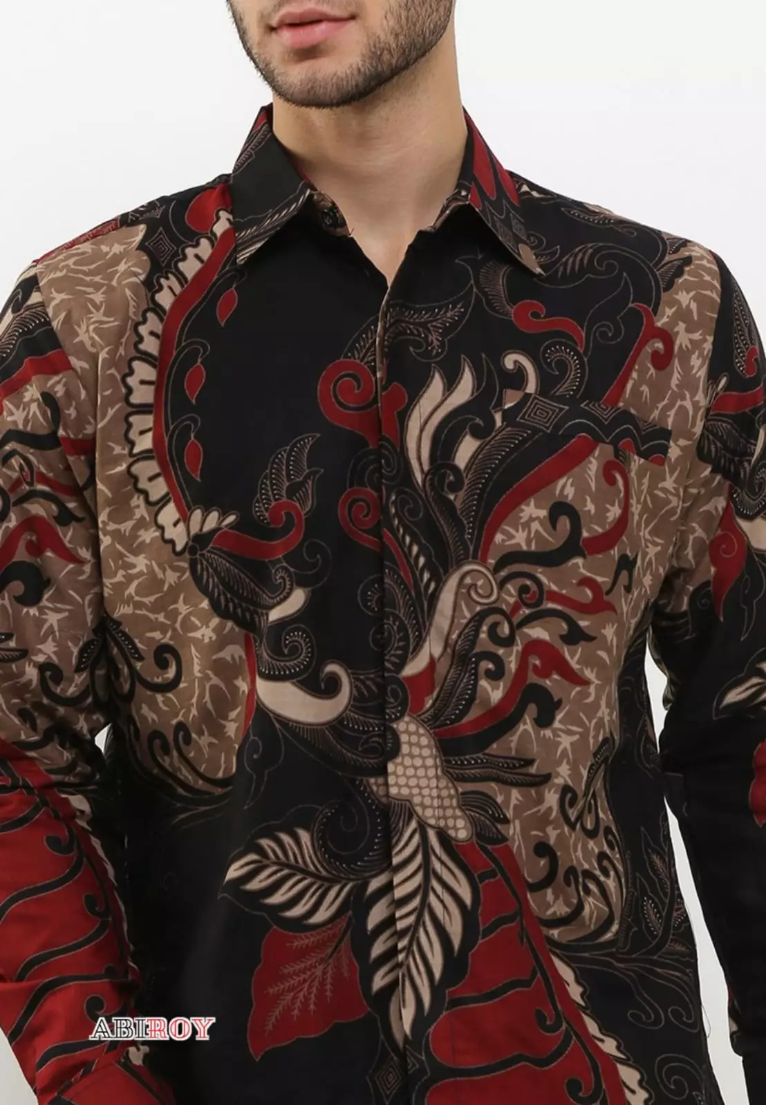 Kemeja Batik Pria Premium Slimfit Elegant Modern Lengan Panjang Jatimerta Maron