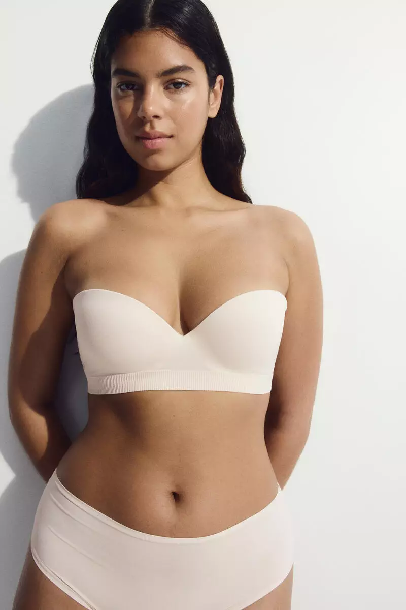 Seamless padded balconette bra