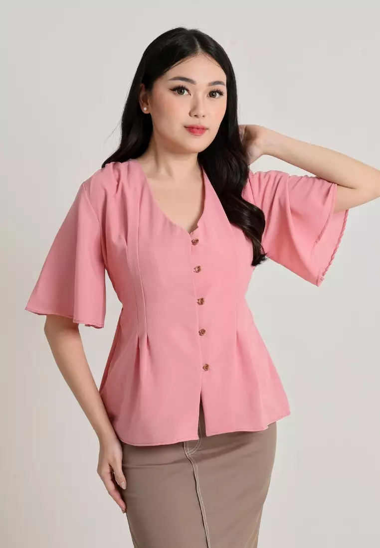Plus Size Eliza Blouse Pink