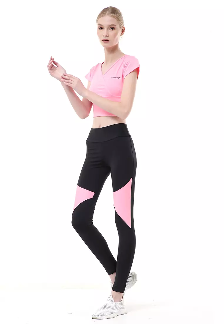 Jovita One Set Atasan Bawahan Baju Senam Aerobik Relaxed Fit - Pink Muda