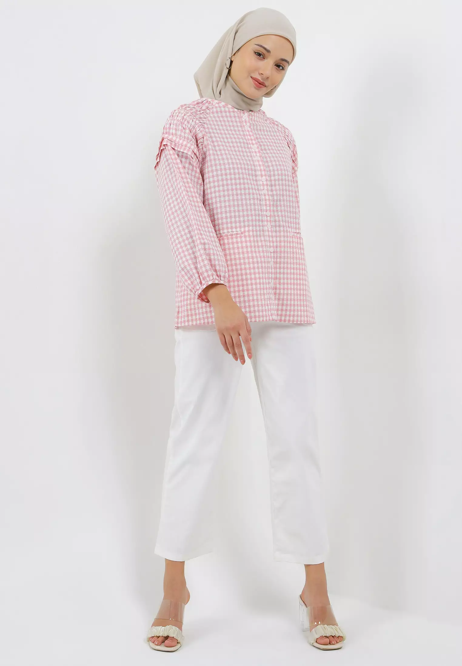 MFMW Danaria Atasan Blouse Salem Motif Kotak