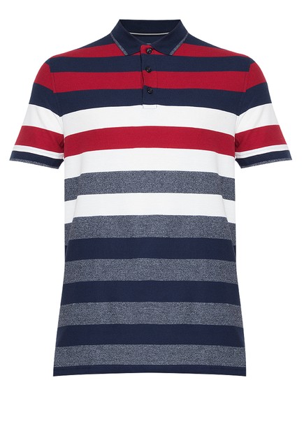Shop Debenhams Maine New England Navy Striped Polo Shirt Online