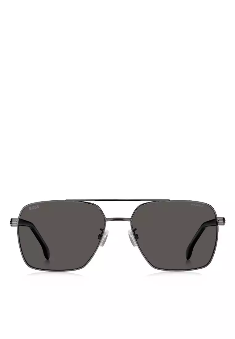 BOSS Sunglasses BOSS 1846/G/S-V81-M9, Rectangular with Dark Ruthenium Black colour