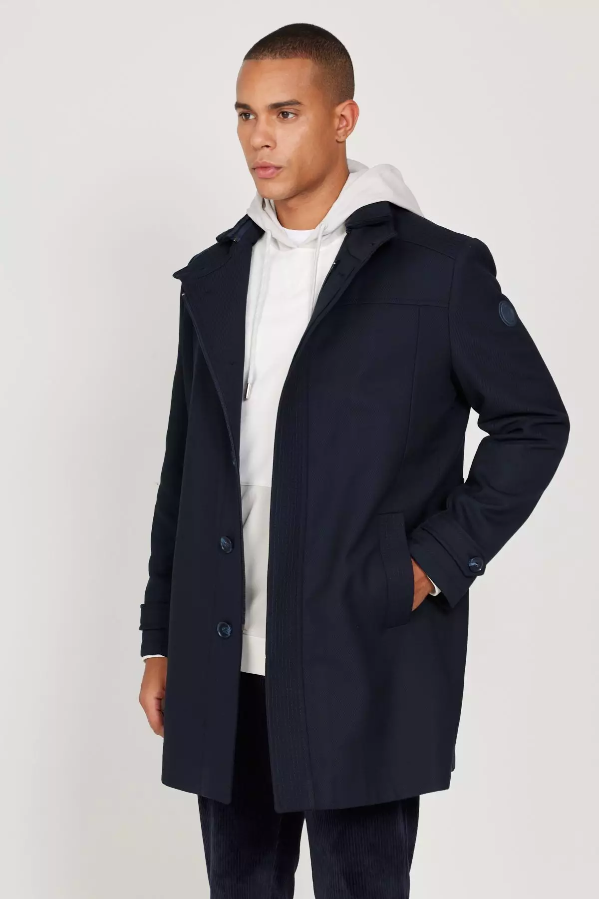 Stand Collar Woolen Coat