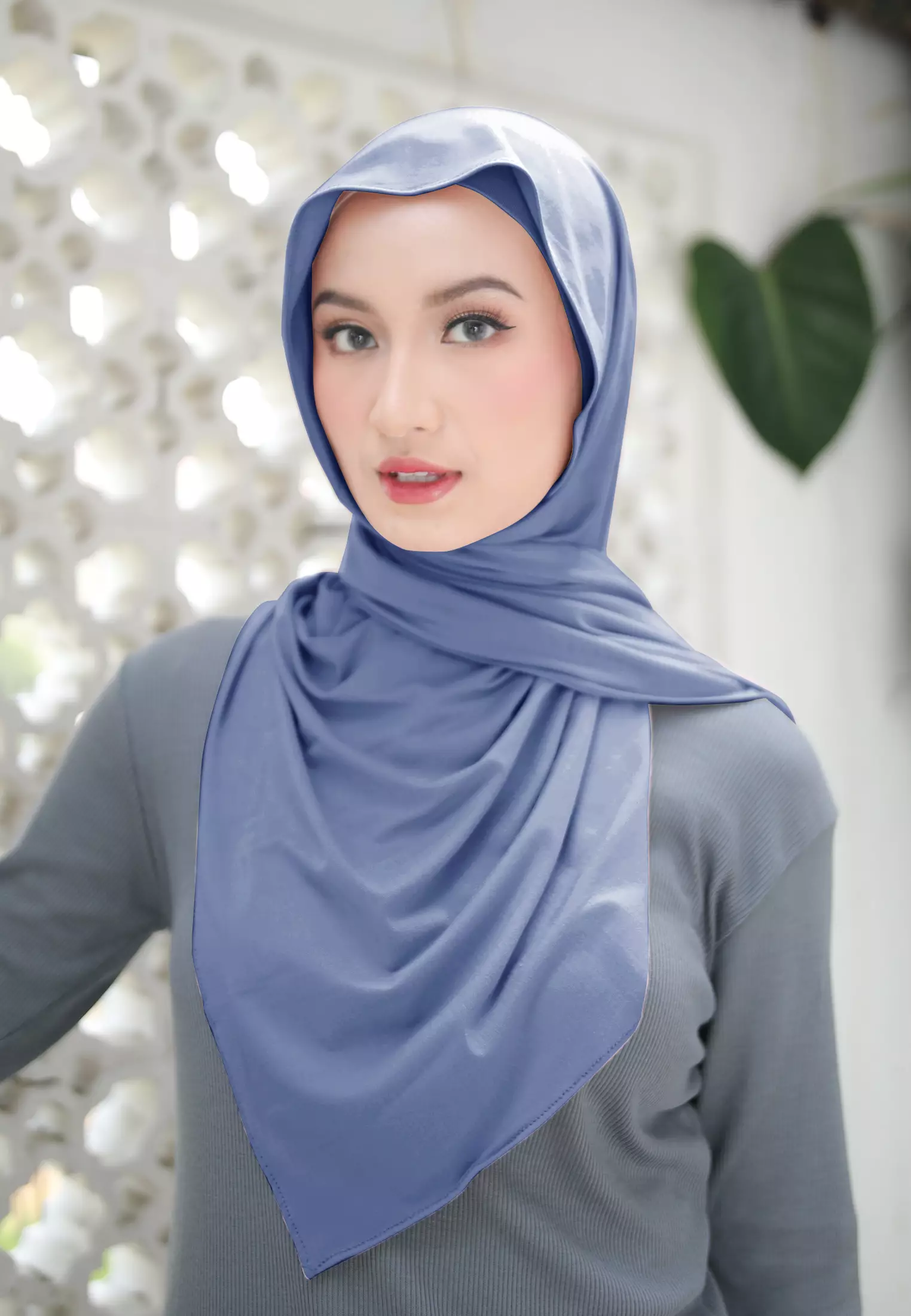 Cotton Bee - Nayma Turkey Shawl | Pashmina Rayon Premium - Dusty Blue