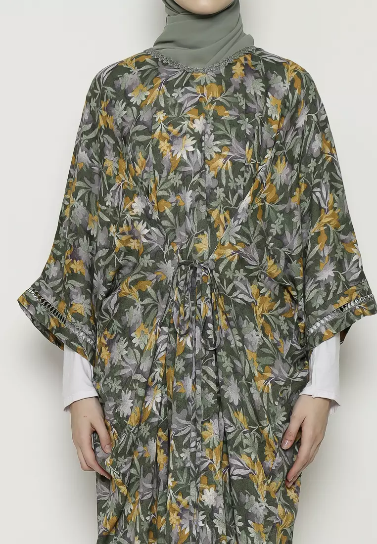 Urban Exchange Dinaya Kaftan Green - Gamis Kaftan Hijau Rayon Warna Green