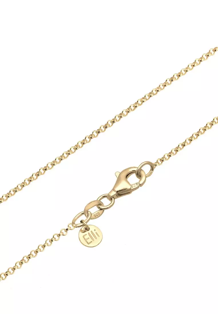 Kalung Perhiasan Perak 925 Wanita Drop Sapphire Blue Gold Plated