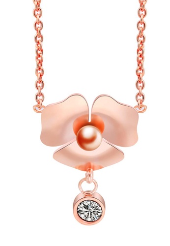 Her Jewellery gold Ana Flower Necklace (Rose Gold) - Made with Premium Japan Imported Titanium with 18K Gold plated 8E31BACD44CC7BGS_1