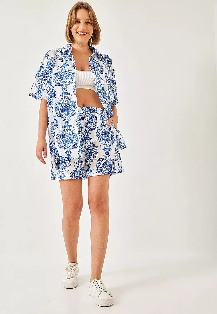 Printed Shirt & Shorts Set