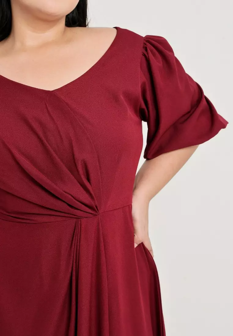 Plus Size Party Dress Arielle Maroon