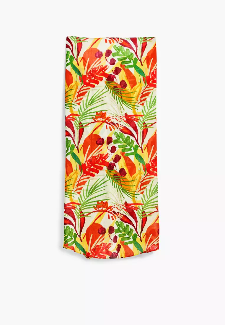 Tropical wrap skirt