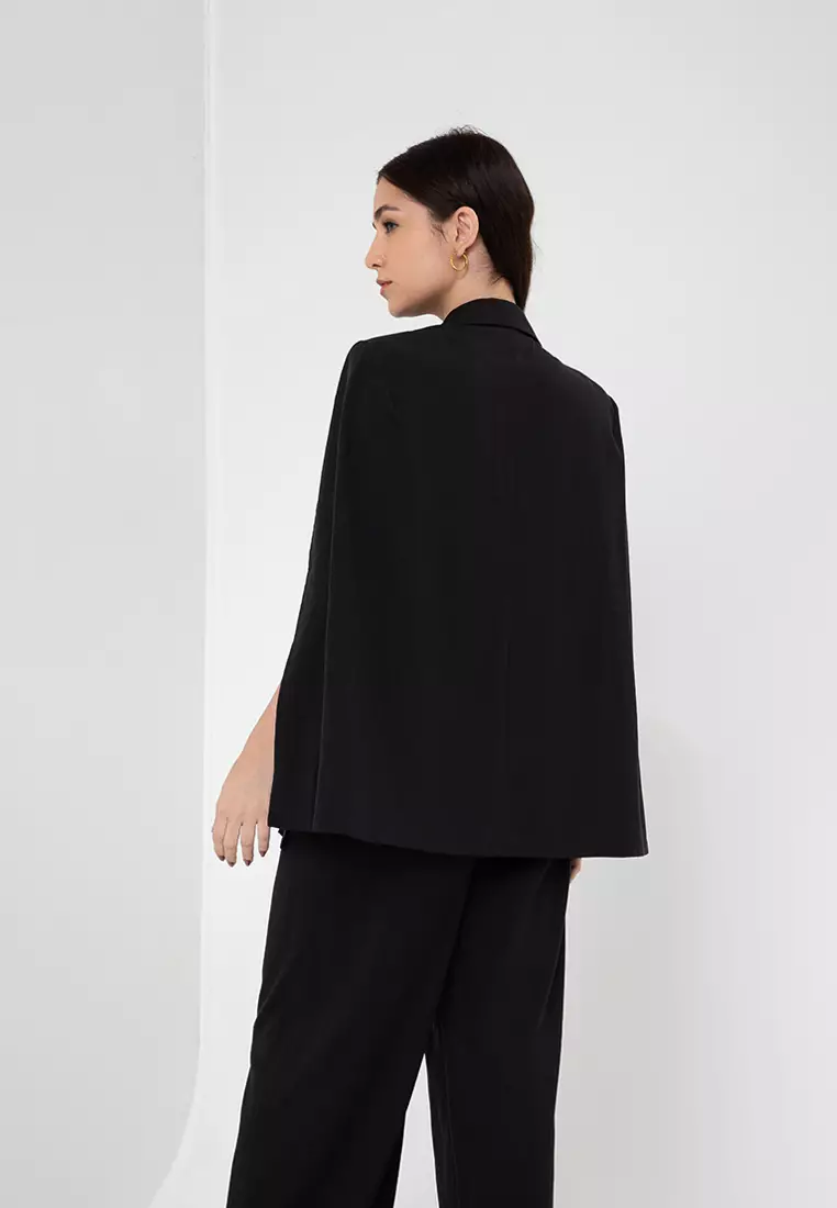 Buy Zalora Studios Cape Blazer in Black 2024 Online ZALORA Singapore