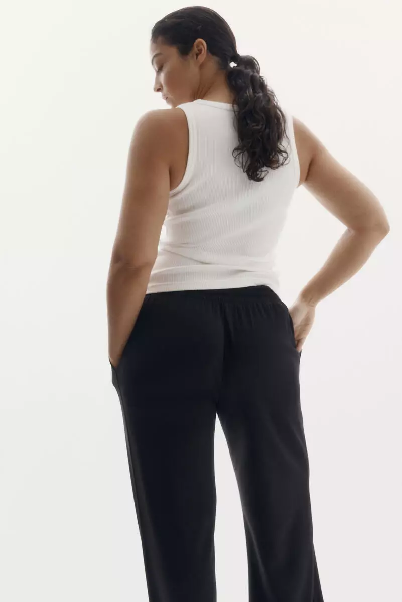 Wide crease-front joggers
