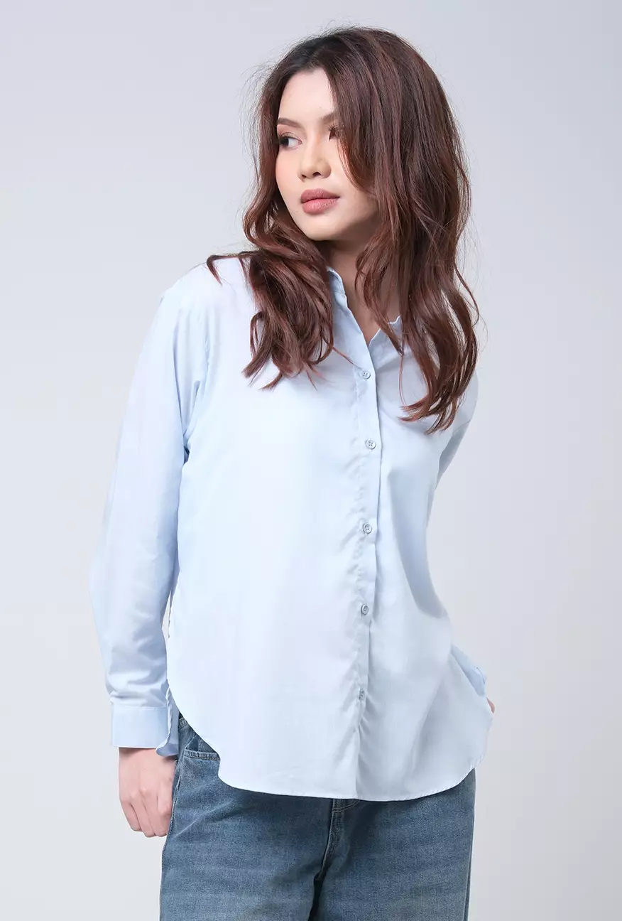 Kemeja Wanita Twyla Baby Blue