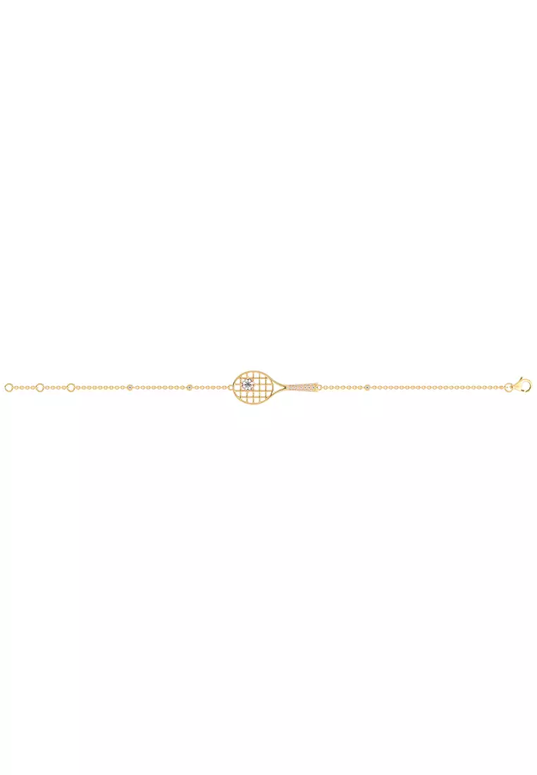Match Point Racket Bracelet in Vermeil Yellow Gold D/E-VVS/VS (0.27ct TDW)
