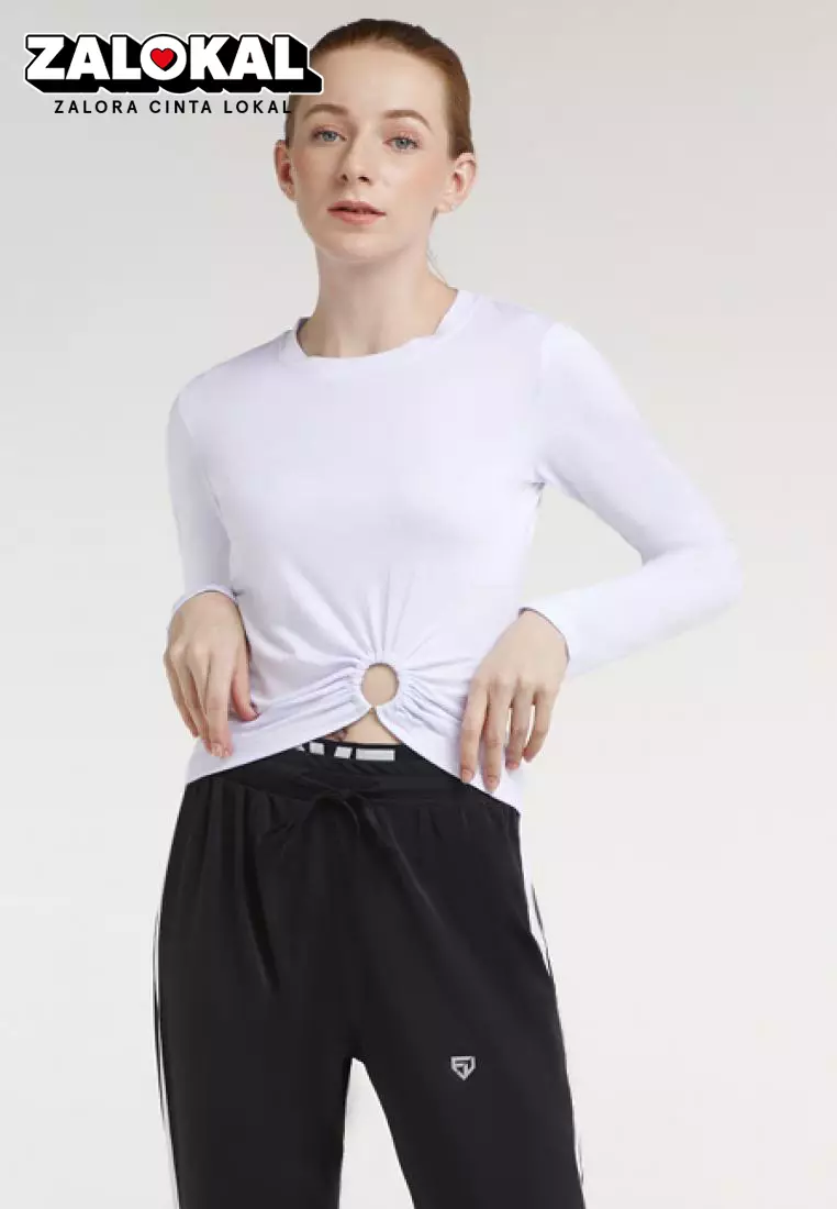 FITWEAR - OWEN LS RING CROPTOPS - WHITE