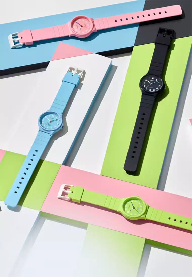 Casio POP Series - Jam Tangan Analog Wanita - Black Resin Band - LQ-24B-1B