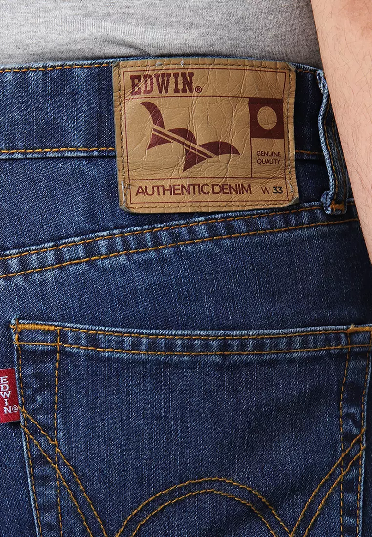 801 Reguler Fit Slub Jeans Blue Indigo - Celana Panjang Denim Pria