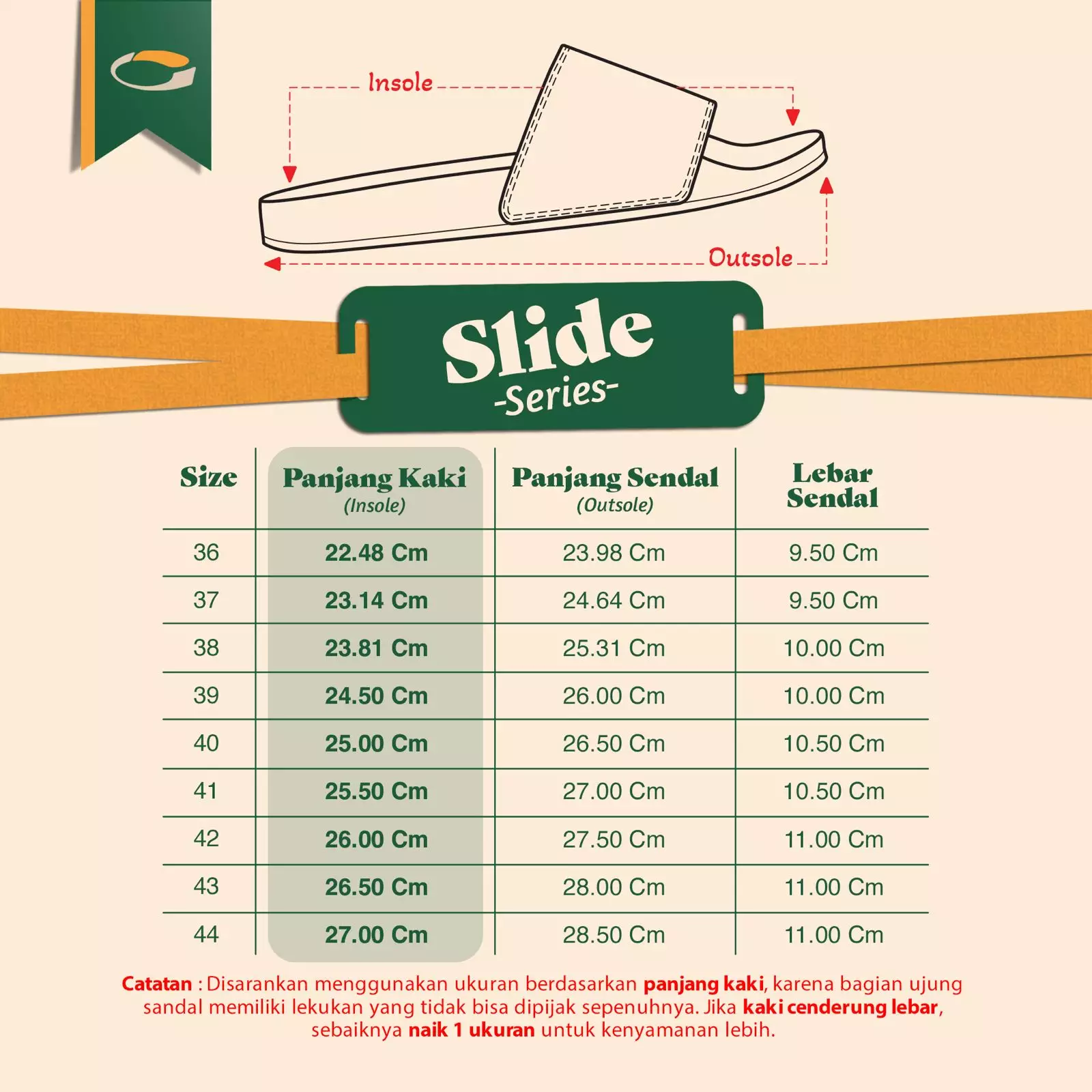 Cogen Sandal Slide Pria Sendal Slop Djani - Orange