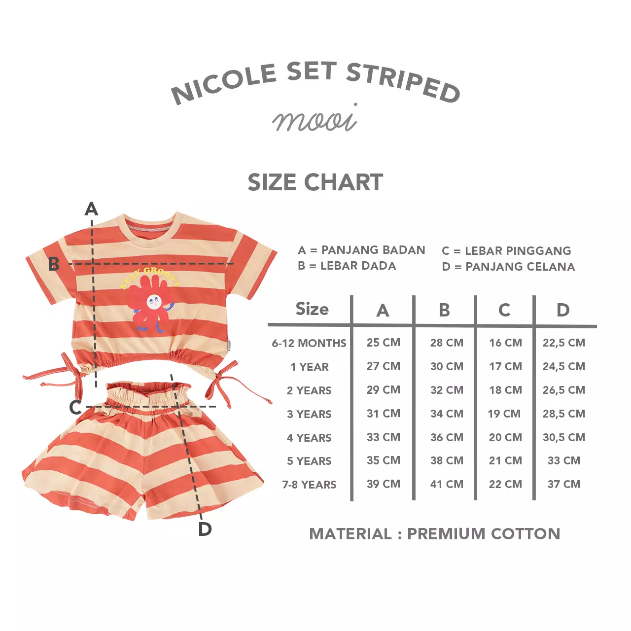 Mooi Setelan Anak Perempuan Nicole Striped Set - Blue Baby