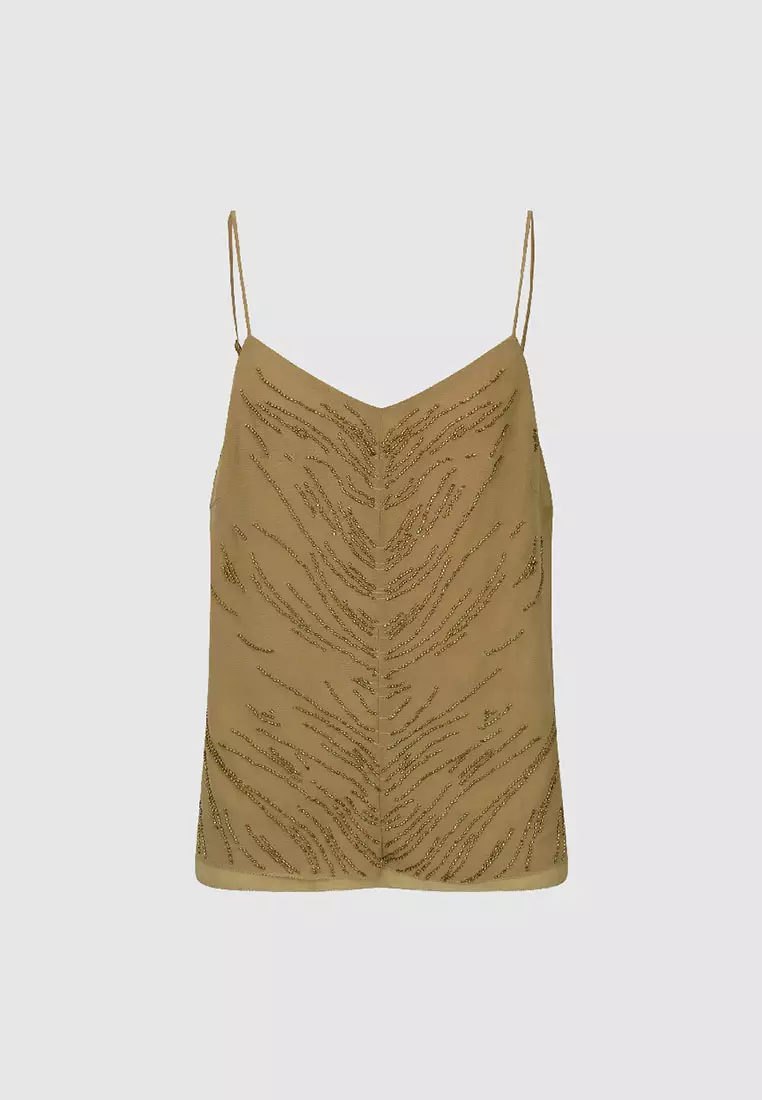 UR秋季新款女装时尚魅力氛围感水钻装饰吊带衫UWG240152