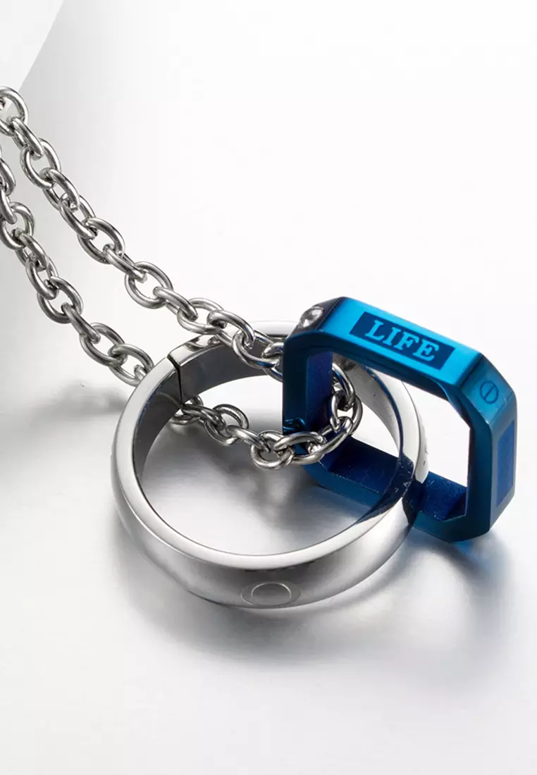 Buy HAPPY FRIDAYS Love Life Double Ring Pendant Necklace JW