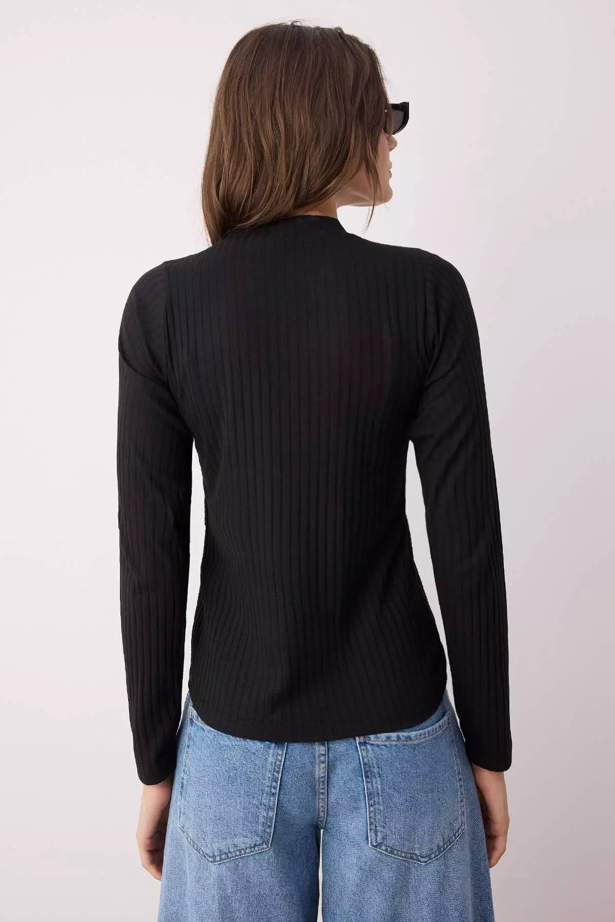 Ribbed High Neck Bodysuit