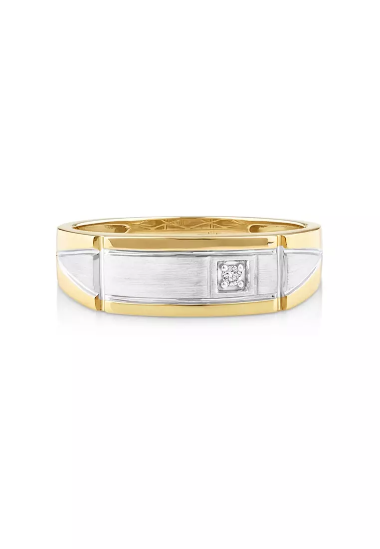 Mens gold ring 2025 with single diamond