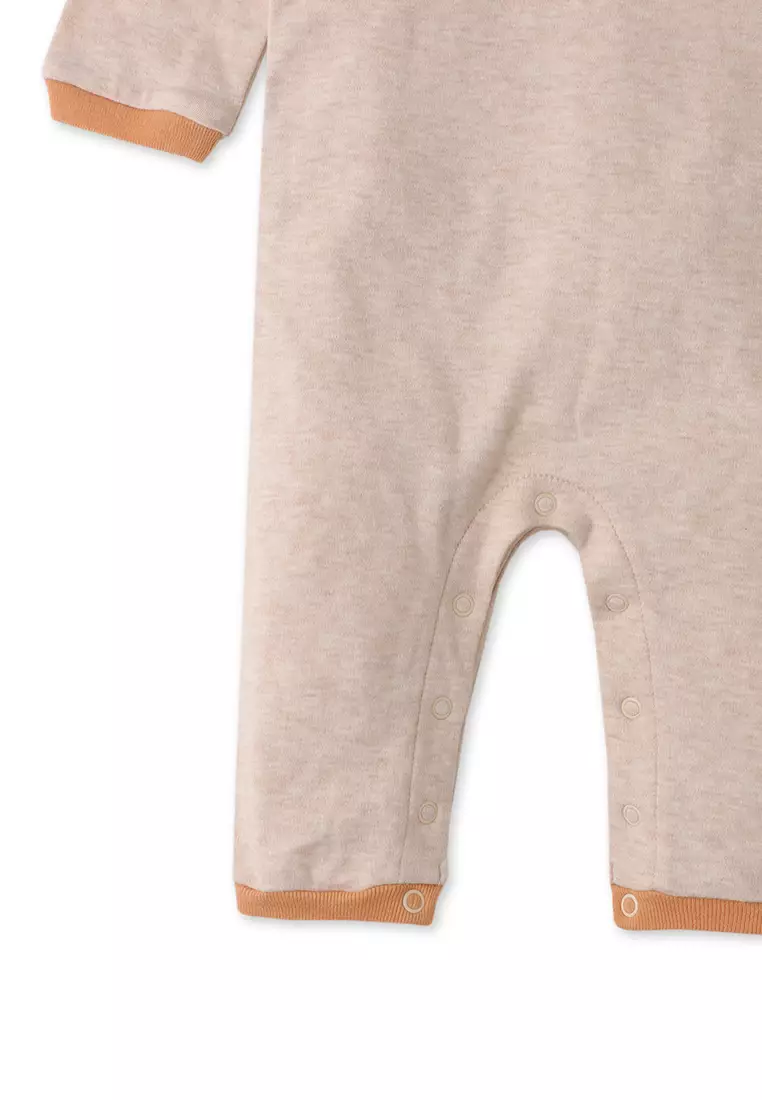 Tiger Face Raglan Jumpsuit With 3D Ears