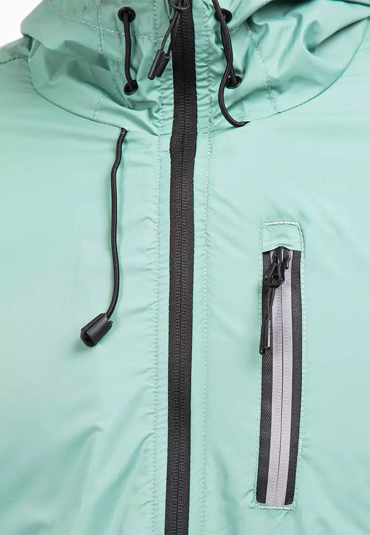 Forest Windbreaker Men Jacket Reflective Jogging Running Waterproof Jacket - 30361-41LtGreen