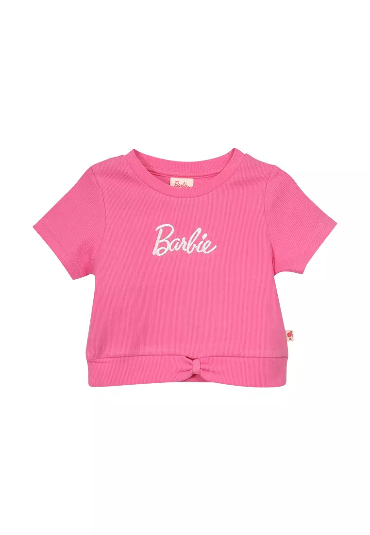 Shiny Glitter Barbie Girls Crop Top