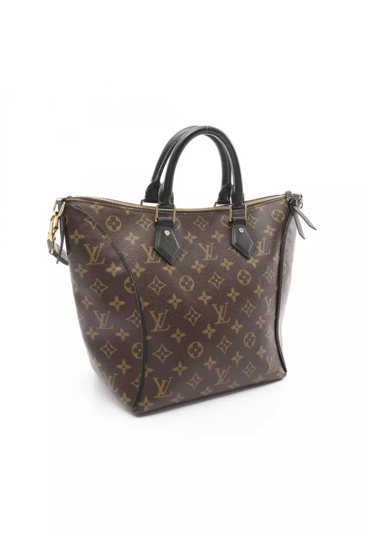 Pre-Loved Louis Vuitton Tournelle PM monogram Noir Handbag PVC leather Brown black 2WAY
