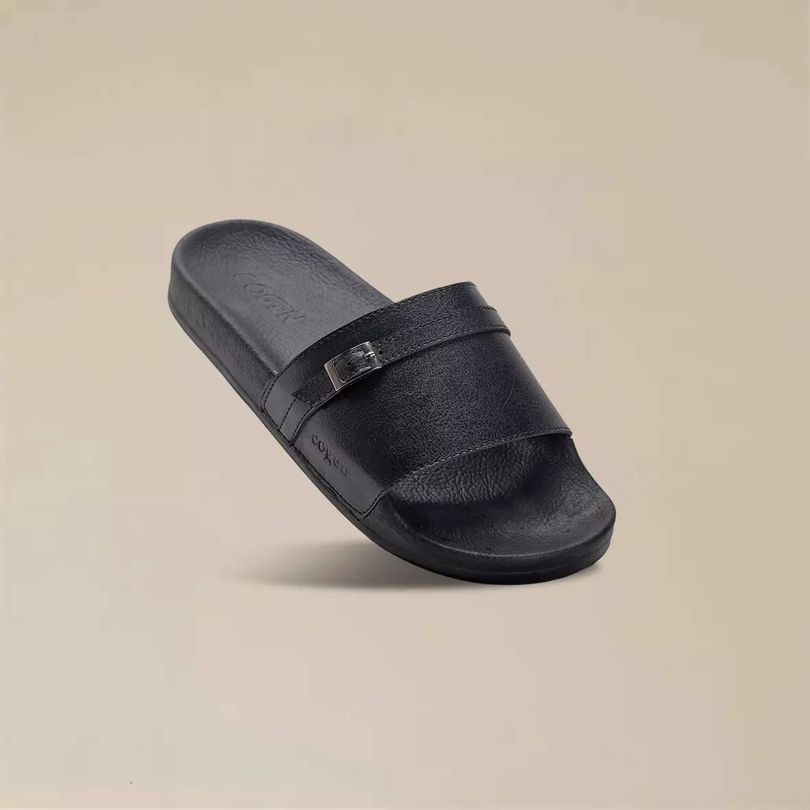 Cogen Sendal Flat Sandal Slop Wanita Slide Rubber Bym Series - Black