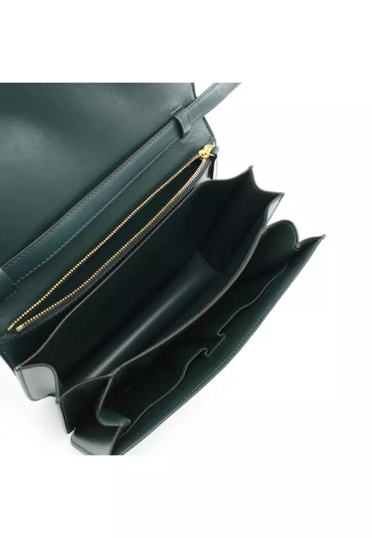 Celine Medium Classic Bag In Box Calfskin- Dark Green