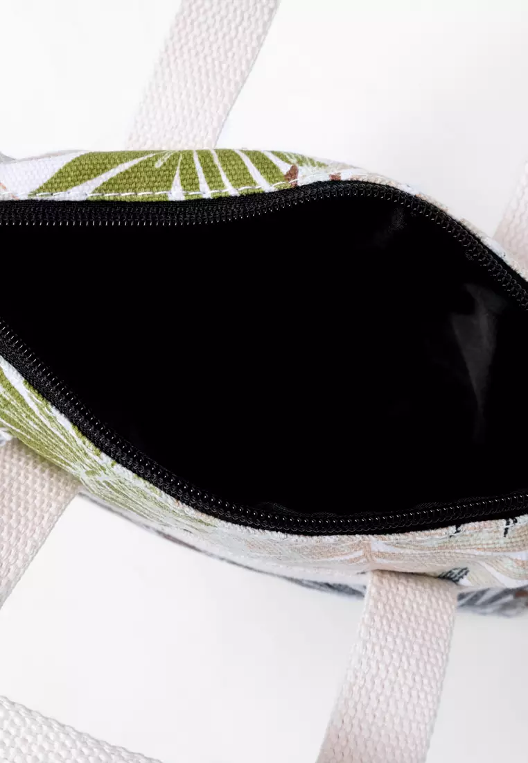 Pamole Pouch Kosmetik Bahan Kanvas Penutup Resleting - Leaf Green