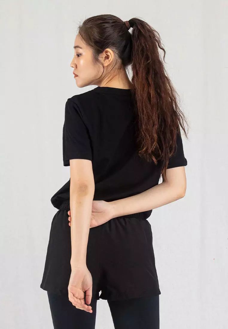 Forest Ladies 100% Cotton Plain Round Neck Tee - 821857-01Black