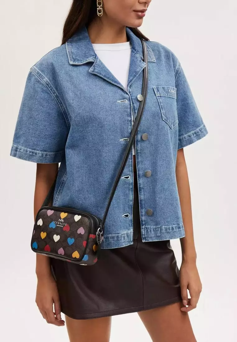 Jual Coach Coach Mini Jamie Camera Bag In Signature Canvas With Heart