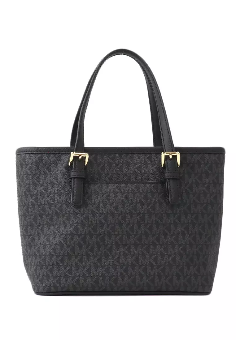 Jet Set Travel Extra-Small Logo Top-Zip Tote Bag - Black